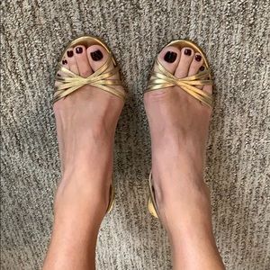 Jimmy Choo metallic gold sandals - Size 38.5